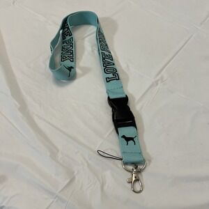 PINK VS Lanyard Keychain Teal Blue Black Dog Logo Detach Love Preppy School Keys